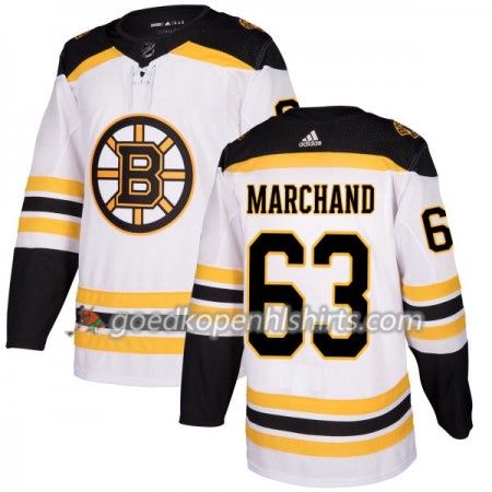 Boston Bruins Brad Marchand 63 Adidas 2017-2018 Wit Authentic Shirt - Mannen